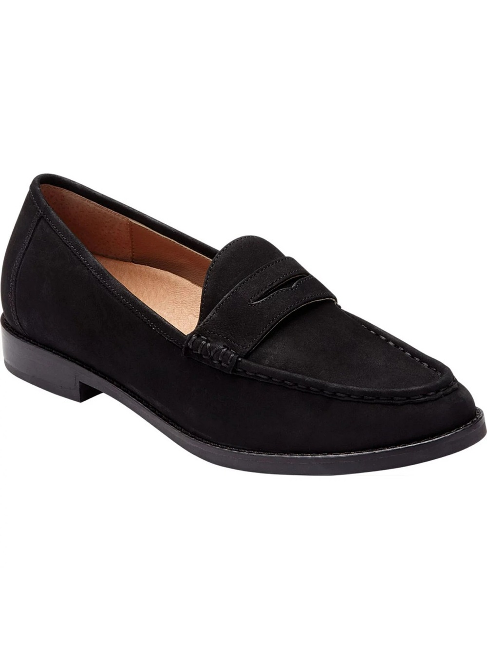 Vionic Waverly Loafer Black Suede Size 8 Comfort Arch Support